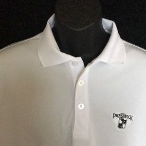 Bright white moisture wicking polo
